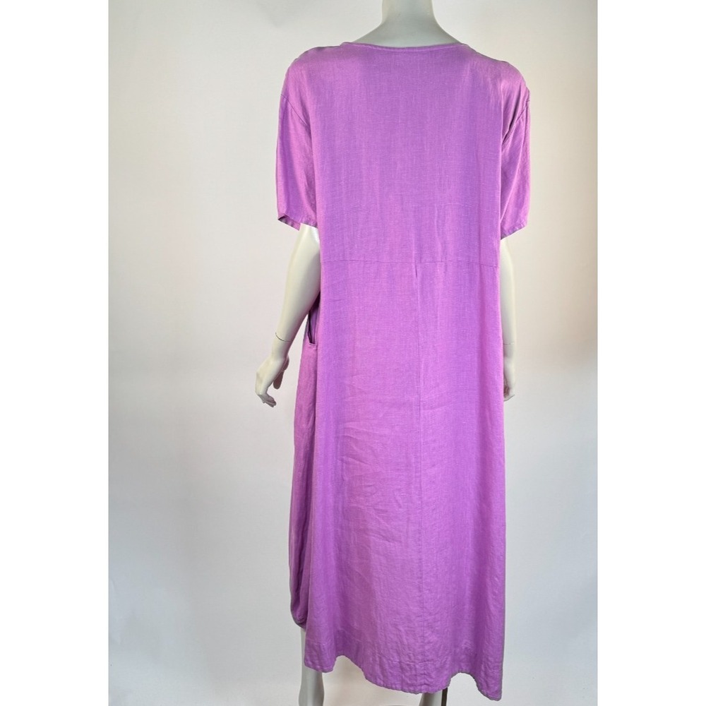 Bryn Walker Linen Marina Dress Women L EUC Oversized Lagenlook Relaxed Pockets - Picture 3 of 14